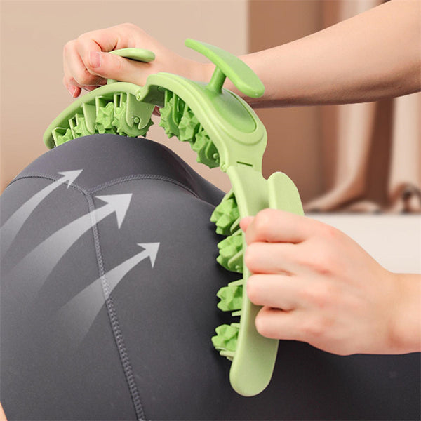 Multifunctional Manual Round Massager Roller Fitness Waist Buttocks Muscles Leg Gripper Stovepipe Thigh Removable Massage Gym Tool Beauty Health.