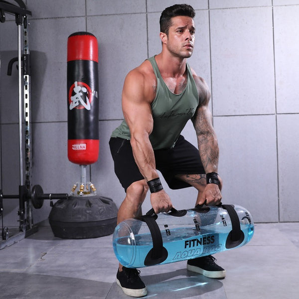 Transparent Cylindrical Weight-bearing Fitness Water Dumbbell Fitness Exercise Training Weightlifting Equipment.