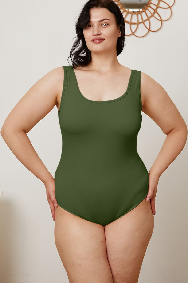 Basic Bae Full Size Square Neck Sleeveless Bodysuit.