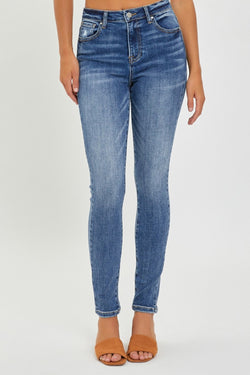 RISEN Full Size Mid Rise Ankle Skinny Jeans.