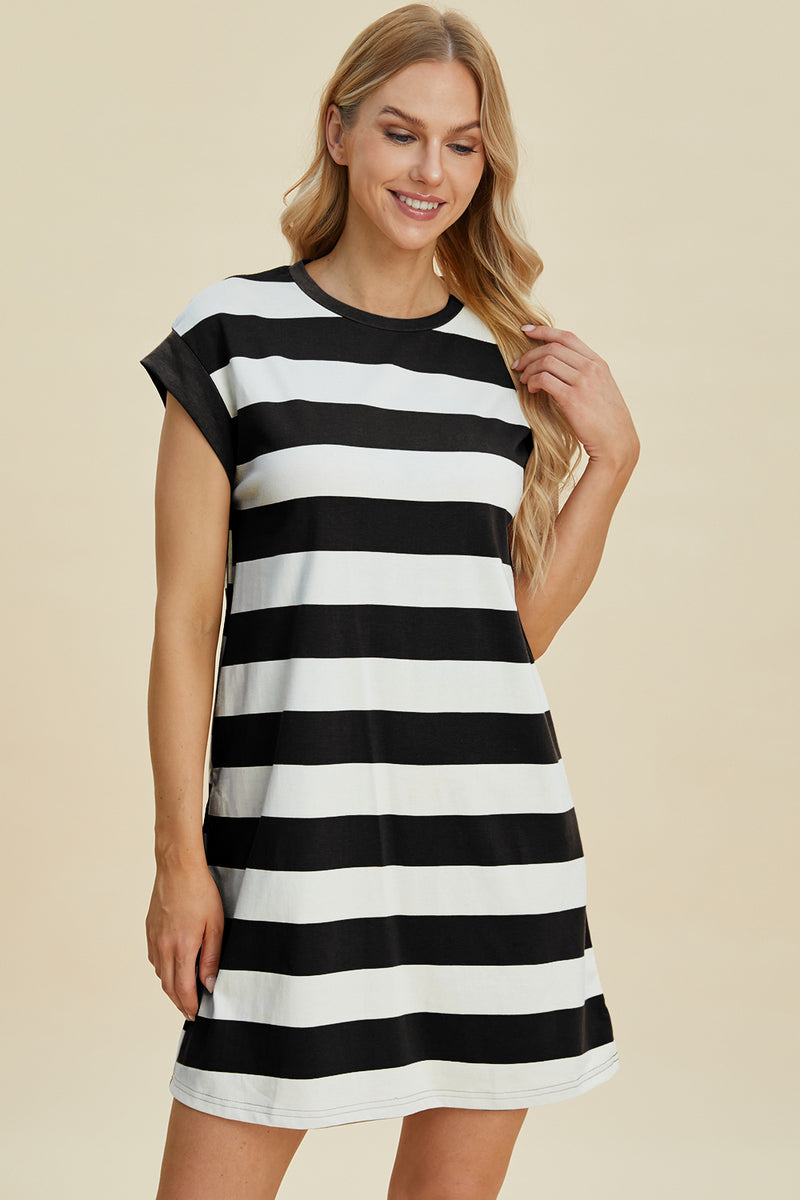 Basic Bae Full Size Striped Mini Dress