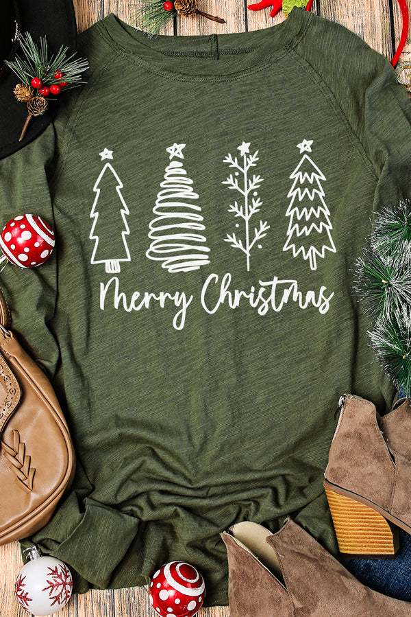 Soft Long Sleeve Christmas Trees Tee