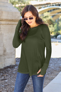 Basic Bae Full Size Round Neck Long Sleeve T-Shirt.