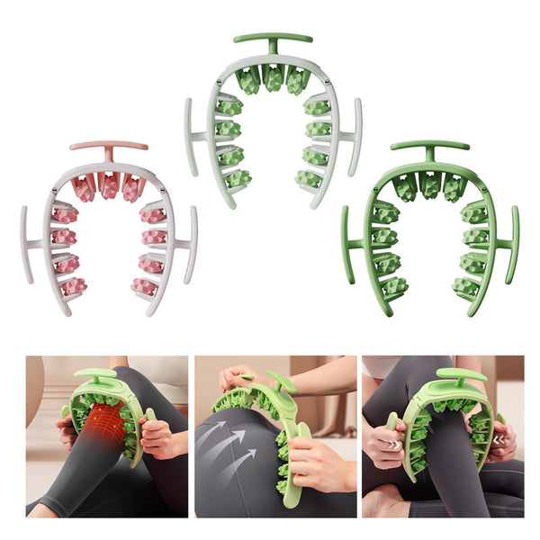 Multifunctional Manual Round Massager Roller Fitness Waist Buttocks Muscles Leg Gripper Stovepipe Thigh Removable Massage Gym Tool Beauty Health.