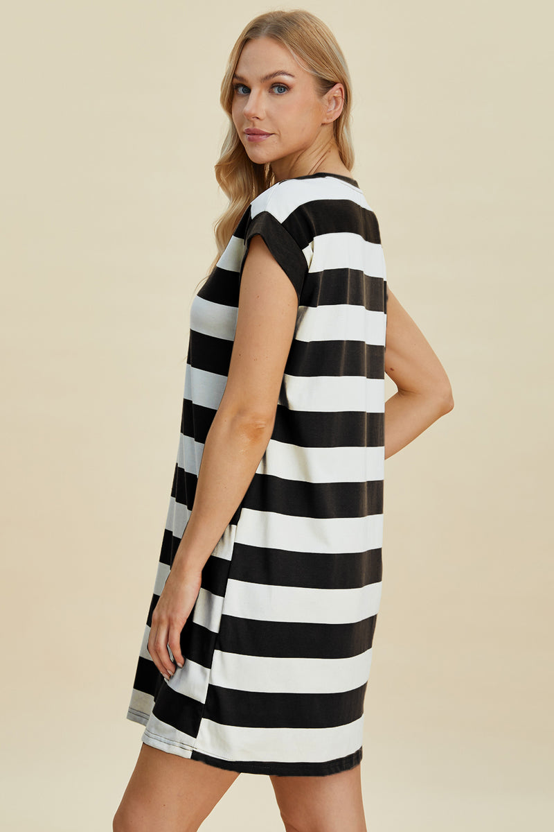 Basic Bae Full Size Striped Mini Dress