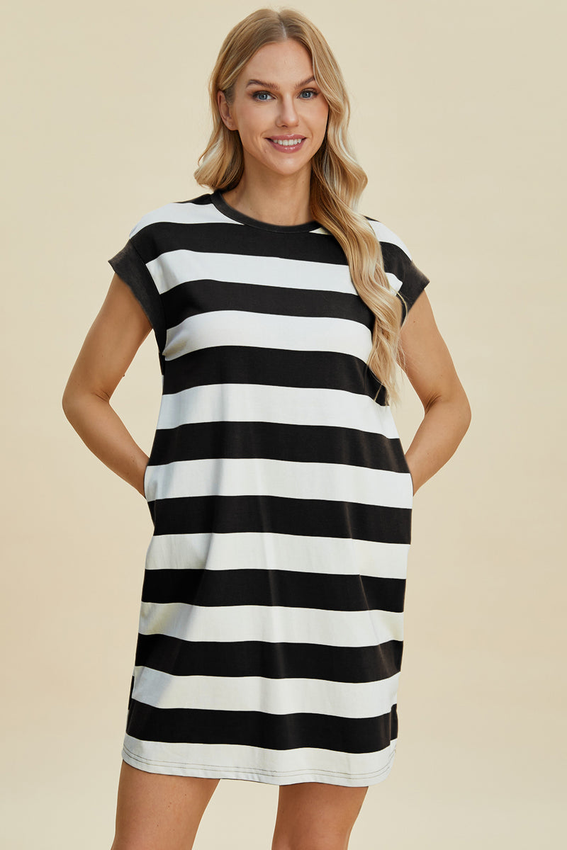 Basic Bae Full Size Striped Mini Dress