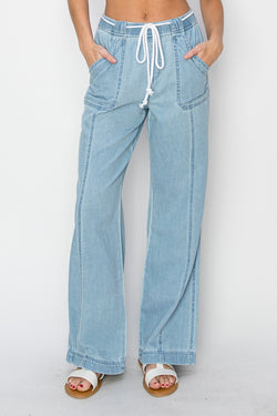 RISEN High Rise Straight Jeans.