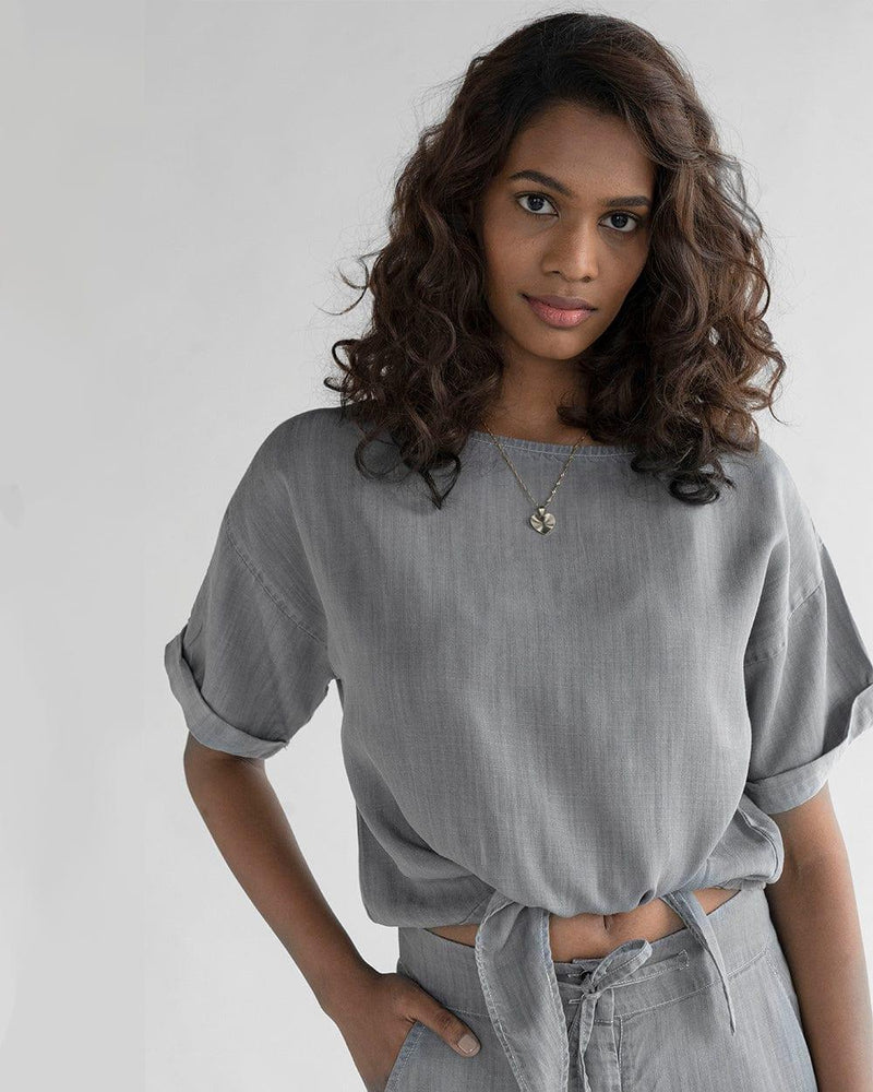 Twist and Sway Top in Stone Grey.