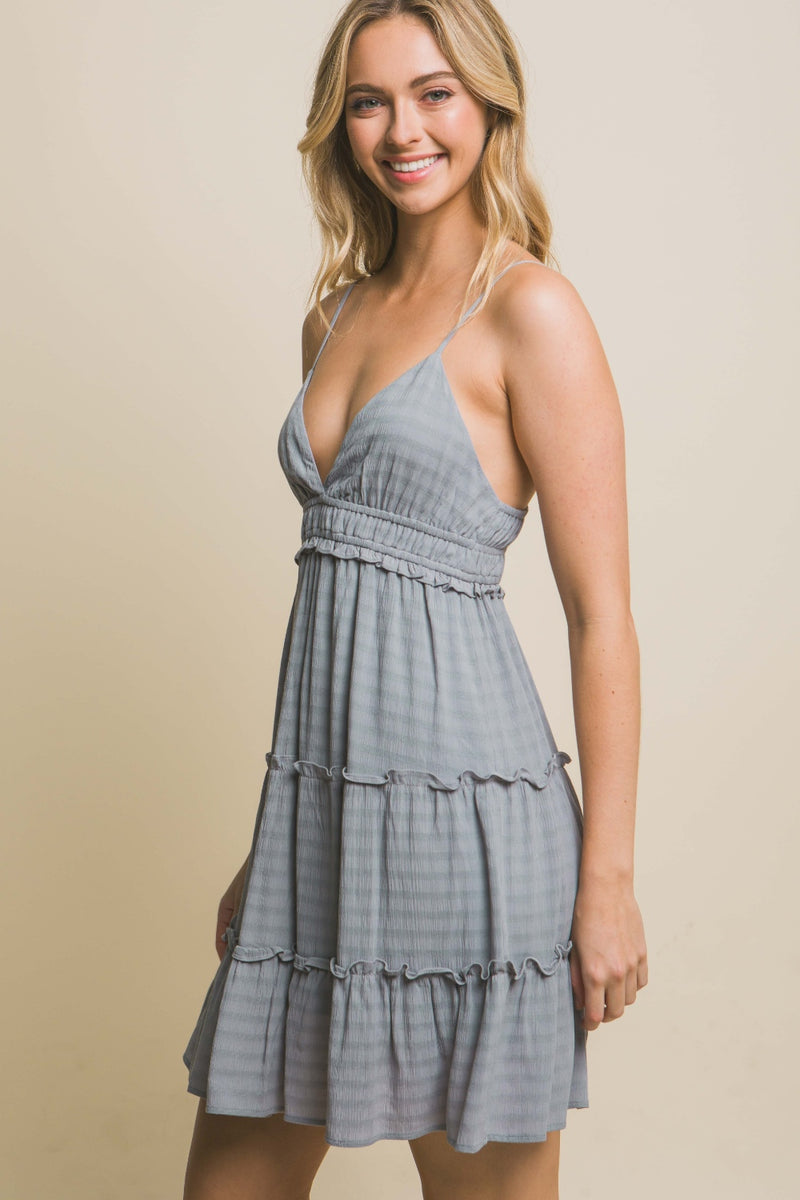 Love Tree Frill V-Neck Cami Dress.