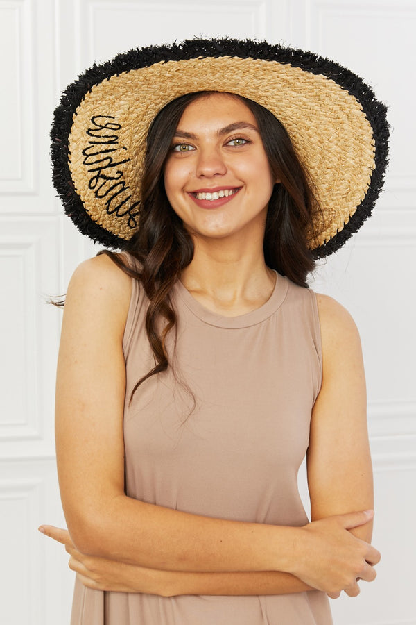 Fame Sunshine Straw Fringe Hat.