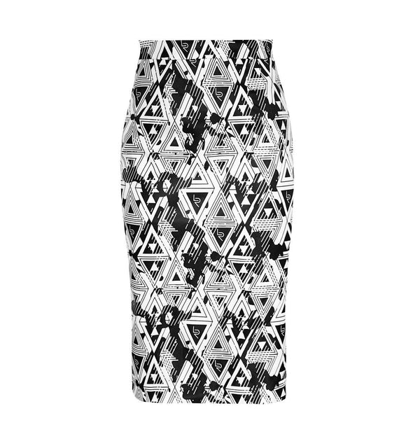 Le Reussi Amour Geometric Pencil Skirt.