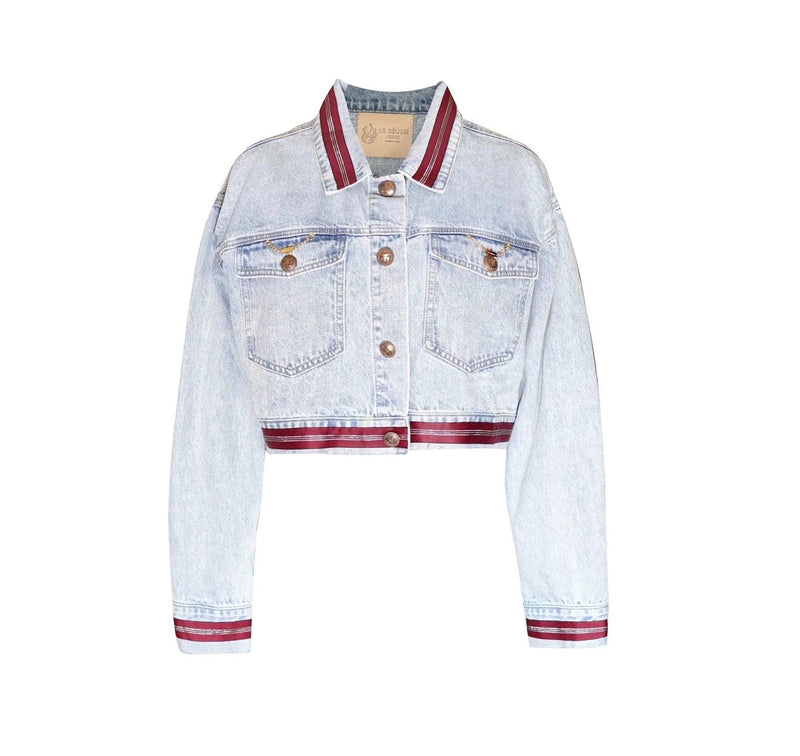 Danielle Denim Jacket with Red Lining.