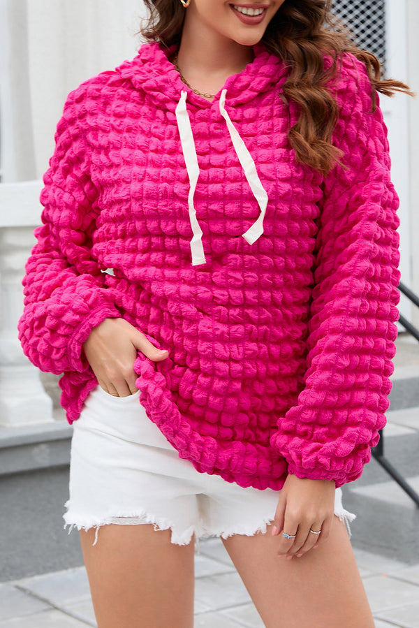 Brynn Bubble Textured Waffle Hoodie