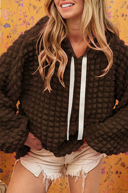 Brynn Bubble Textured Waffle Hoodie