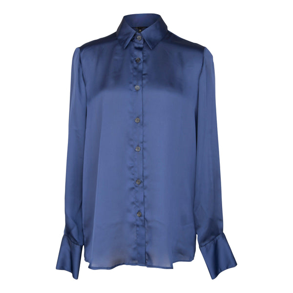 Classy Women Silk Blouse in Royal Blue.