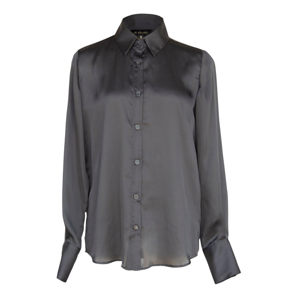 Elegance Silk Shirt in Black.