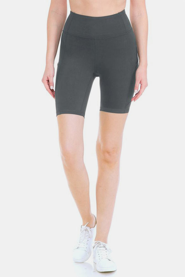 Leggings Depot Full Size High Waist Active Shorts.