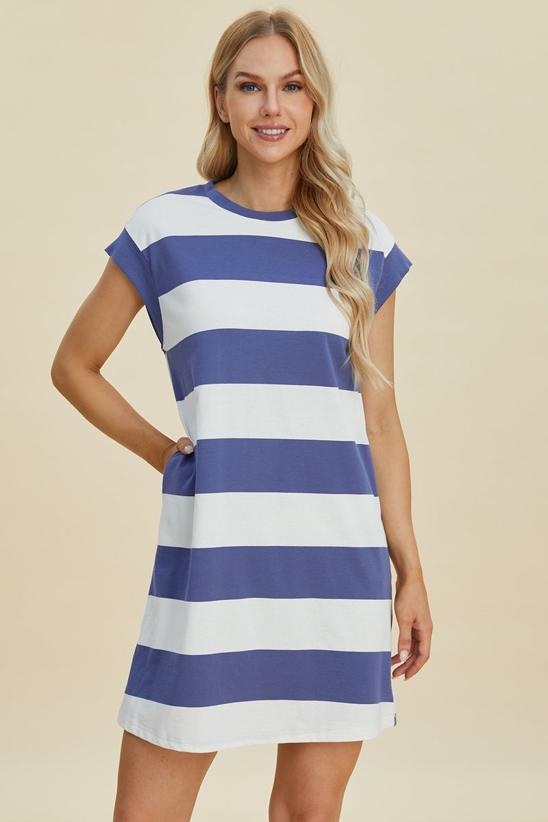 Basic Bae Full Size Striped Mini Dress