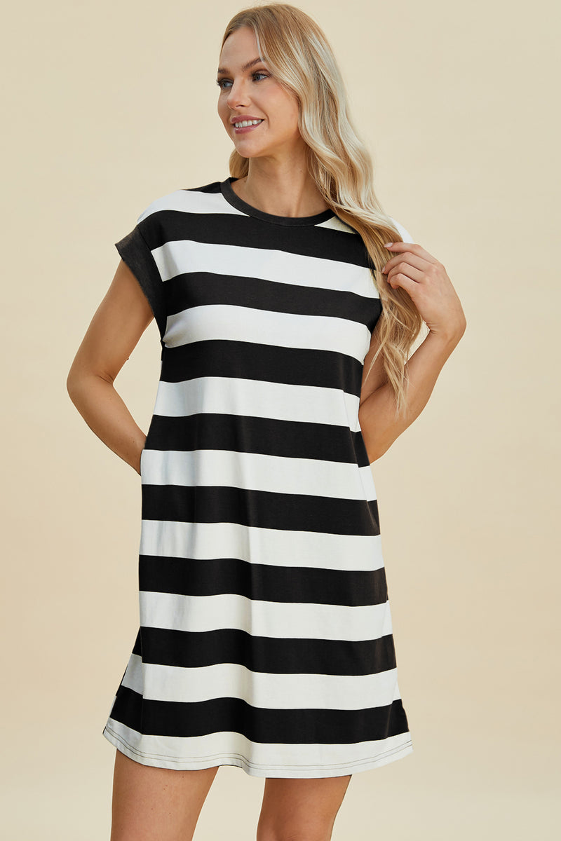 Basic Bae Full Size Striped Mini Dress