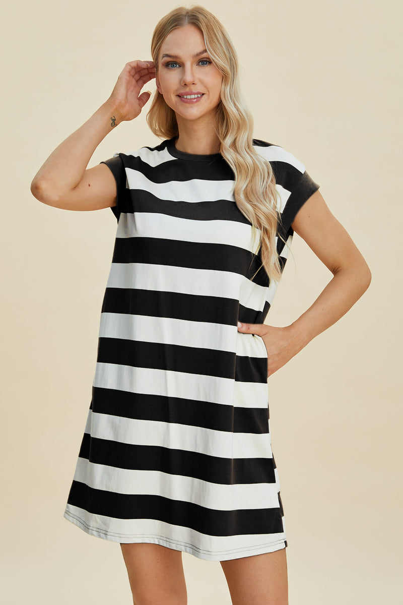 Basic Bae Full Size Striped Mini Dress