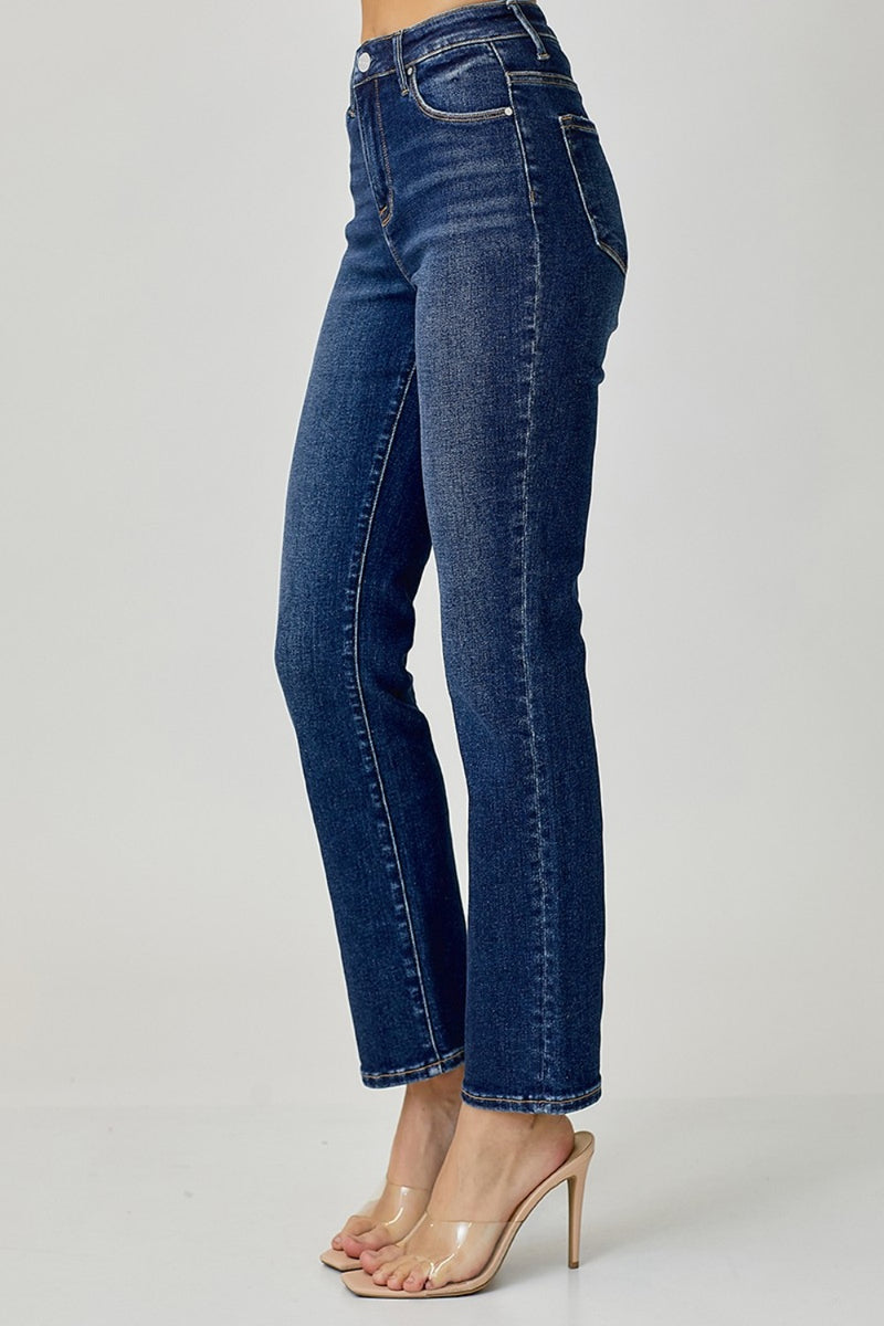 RISEN Full Size High Waist Straight Jeans.