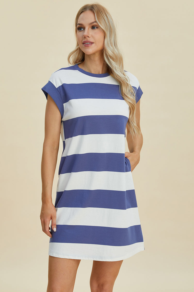 Basic Bae Full Size Striped Mini Dress