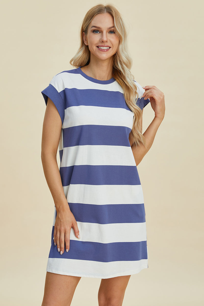 Basic Bae Full Size Striped Mini Dress