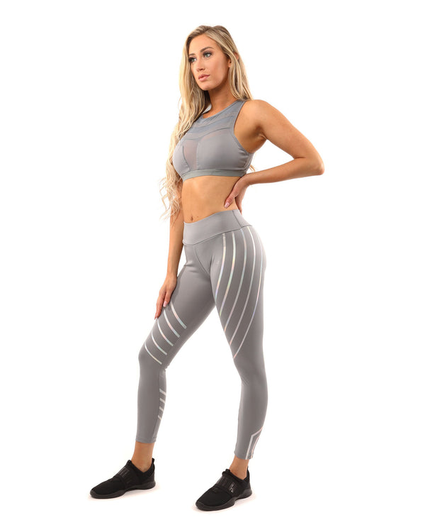 Savoy Active Laguna Set - Leggings & Sports Bra - Grey.