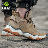 RAX Men's Breathable Waterproof Leather Anti-slip Hiking Shoes